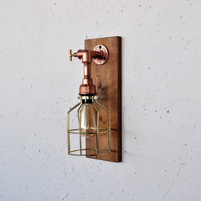 Opviq Lámpara de pared Pp170 de Madera y Oro Rosa Opviq Lámpara de pared Pp170 de Madera y Oro Rosa